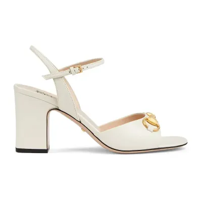 Gucci square head white high heels sandal high heels shoes