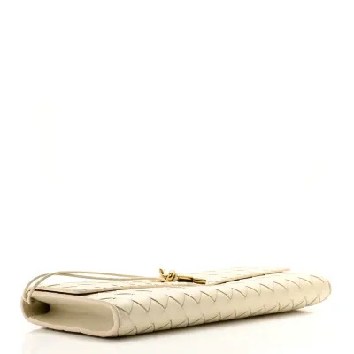 Bottega Veneta Medium Intrecciato Long Andiamo Top Handle Sea Salt Nappa Leather Gold Hardware
