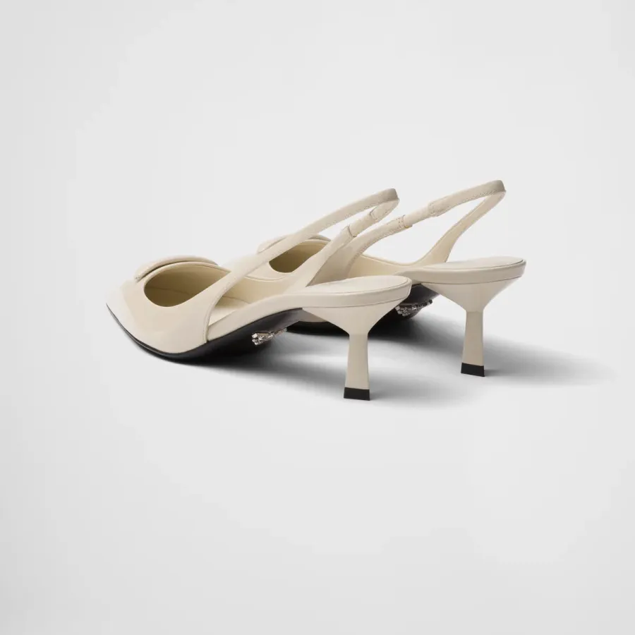 PRADA Patent paint leather White High Heels Shoes