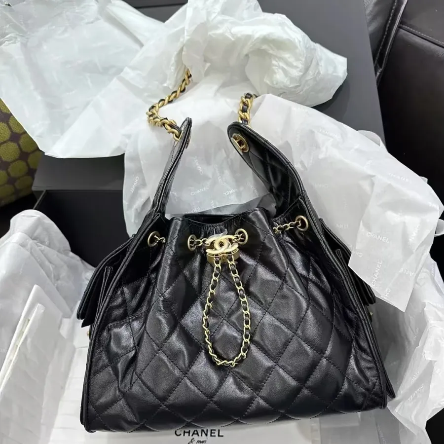 Chanel Black Quilted Shiny Calfskin Leather / Abrasive Sand Leather / Quilted Caviar Leather Shoulder Bags photo review