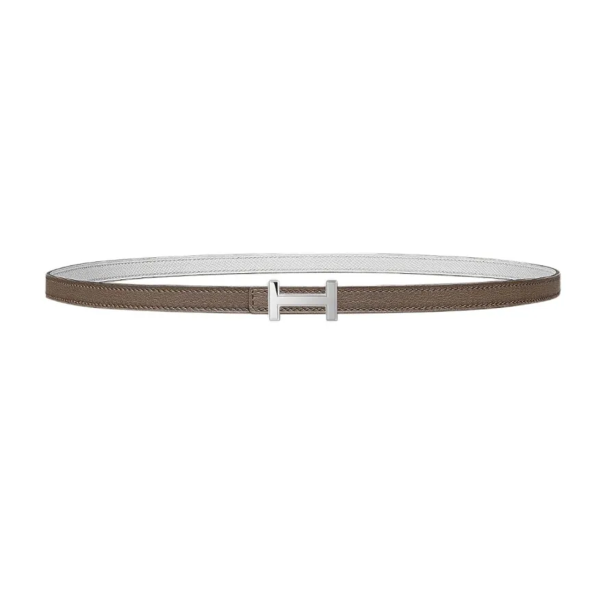 Hermès Women' s Focus H Buckle Belt In Brown/Black/Orange/White/Etoupe Calfskin With Gold/Silver Hardware 13mm