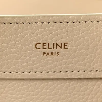 Celine Nano Luggage Bag Ivory Drummed Calfskin Leather