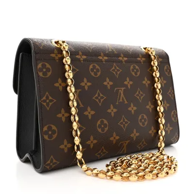 Louis Vuitton Victoire MM Black Monogram Canvas Brass Hardware