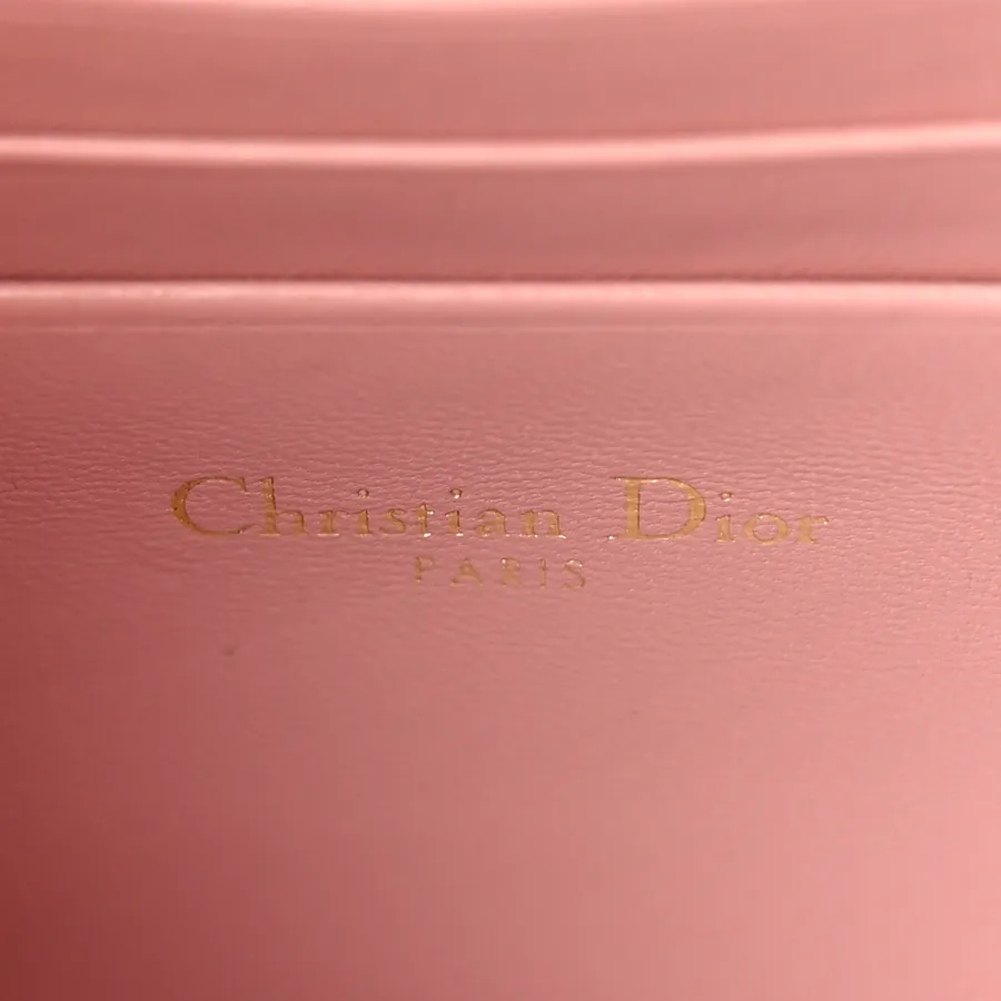 Dior Mini Caro Bag Rose Des Vents Macrocannage Calfskin Leather Gold Hardware