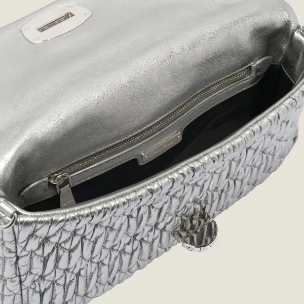 Miu Miu Quilted Lambskin Leather Silver Evening Bags - Image 5