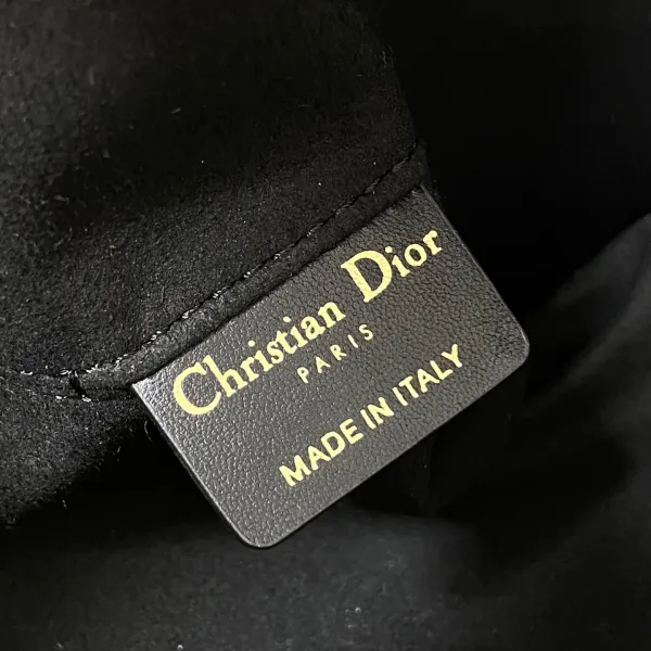 Dior Medium Dior Toujours Bag In Black Tweed with White Cannage Motif With Gold Hardware - Image 8