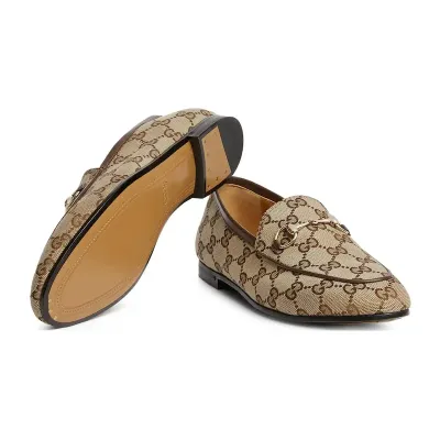Gucci brown print print loafers