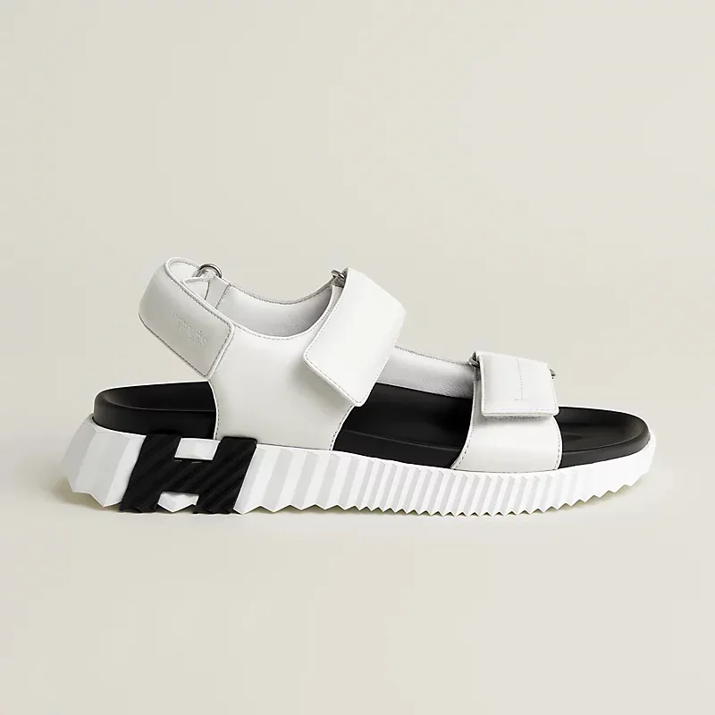 HERMES Junior white Black Sandal