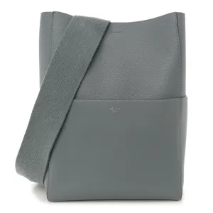 Celine Medium Sangle Bucket Bag Storm Soft Grained Calfskin Leather Gold Hardware