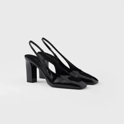PRADA Patent paint leather Black High Heels Shoes