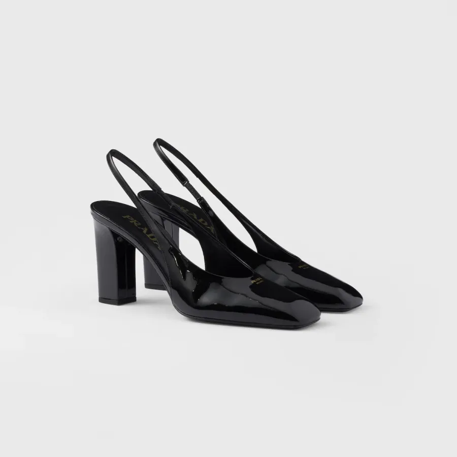 PRADA Patent paint leather Black High Heels Shoes