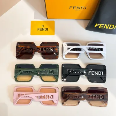 Fendi square frame glasses black/brown/white/pink/green/leopard color Size 55口19-145