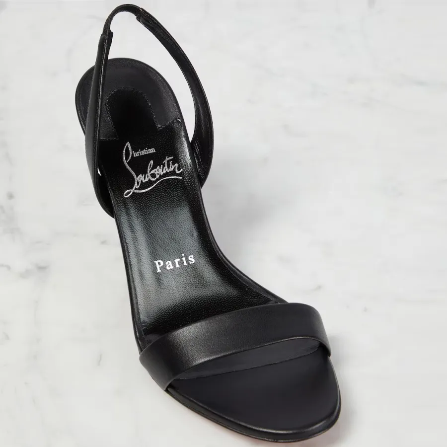 Christian Louboutin Black leather high-heeled sandals