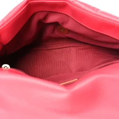 Chanel 19 Flap Medium Coral Quilted Goatskin Leather