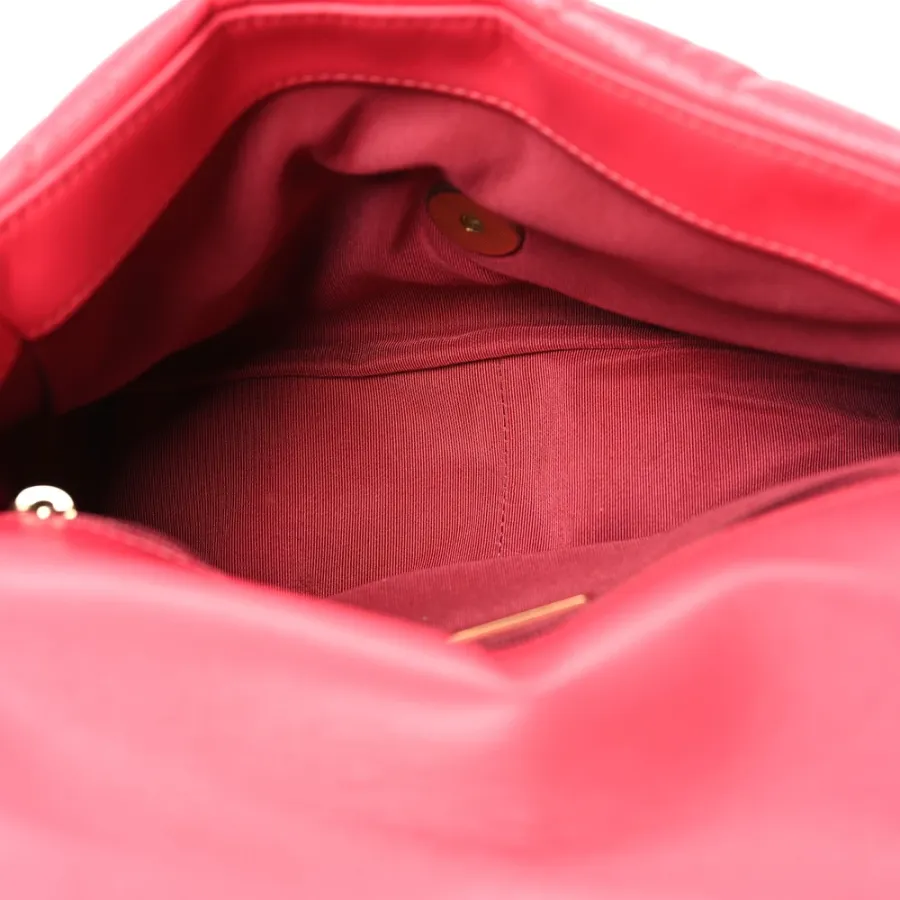 Chanel 19 Flap Medium Coral Quilted Goatskin Leather