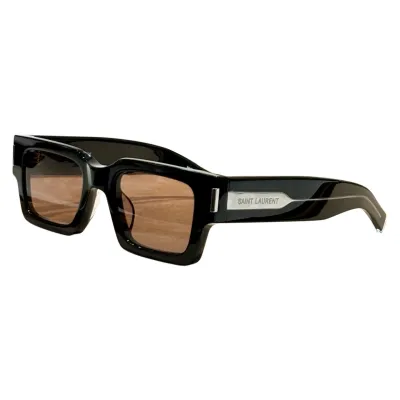 Saint Laurent square frame glasses purple black/black/black brown/black white/tawny/olive color Size 51口22-145