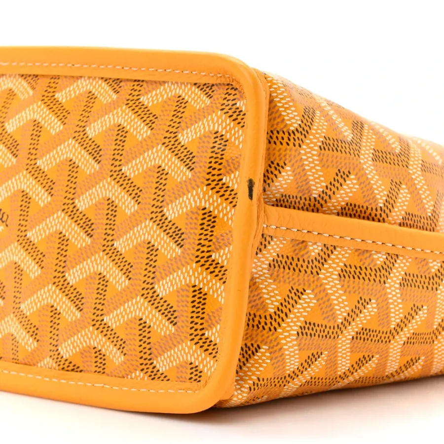 Goyard Reversible Mini Anjou Tote Yellow Goyardine Canvas