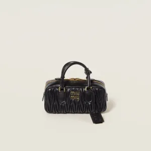 Miu Miu Arcadie matelassé Quilted Lambskin Leather Black Top-Handle Bags