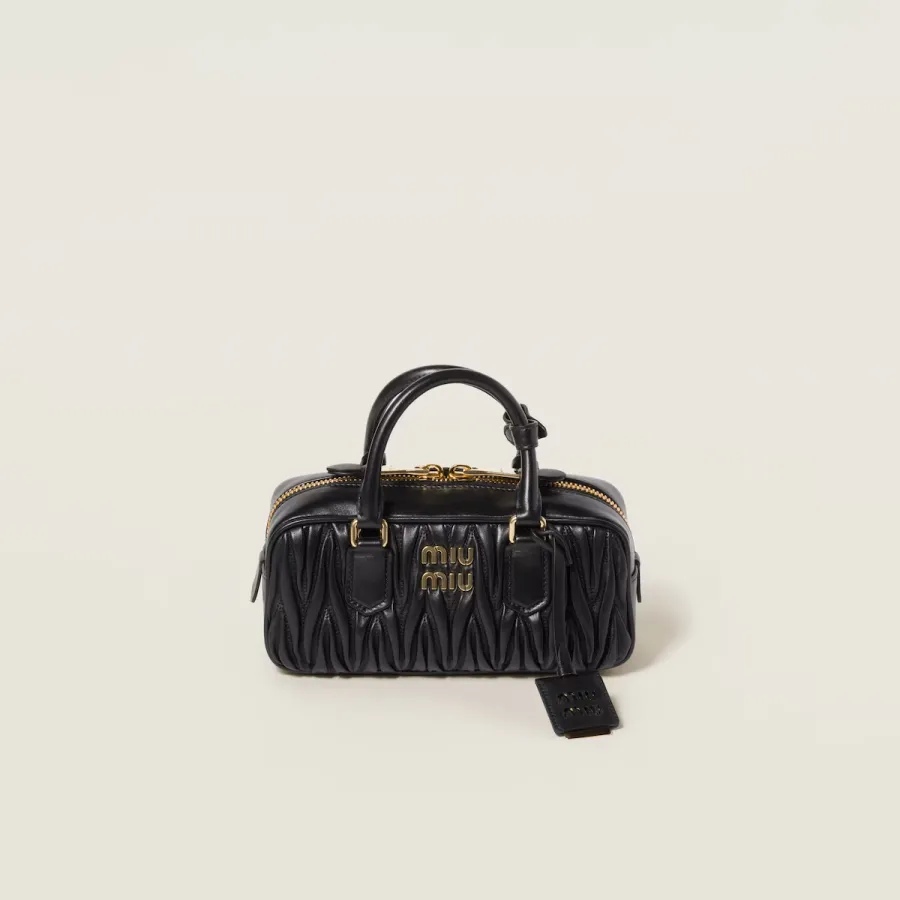 Miu Miu Arcadie matelassé Quilted Lambskin Leather Black Top-Handle Bags