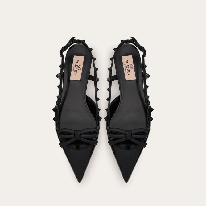 VALENTINO Patent-leather lace-up flats