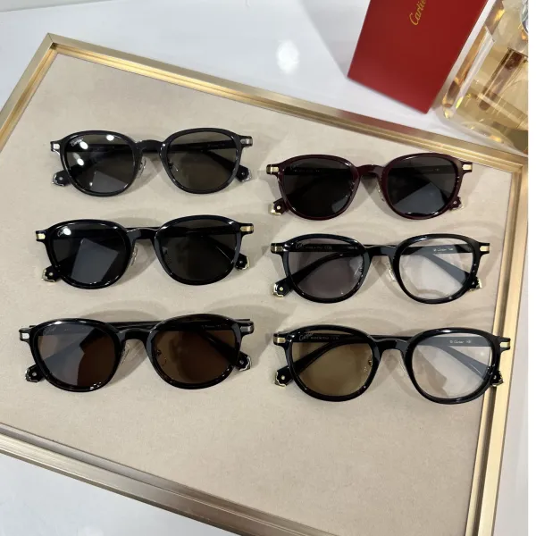 Cartier Boston frame glasses leopard/black grey/black brown/black gold/black silver/burgundy color Size 51口23-145 - Image 9