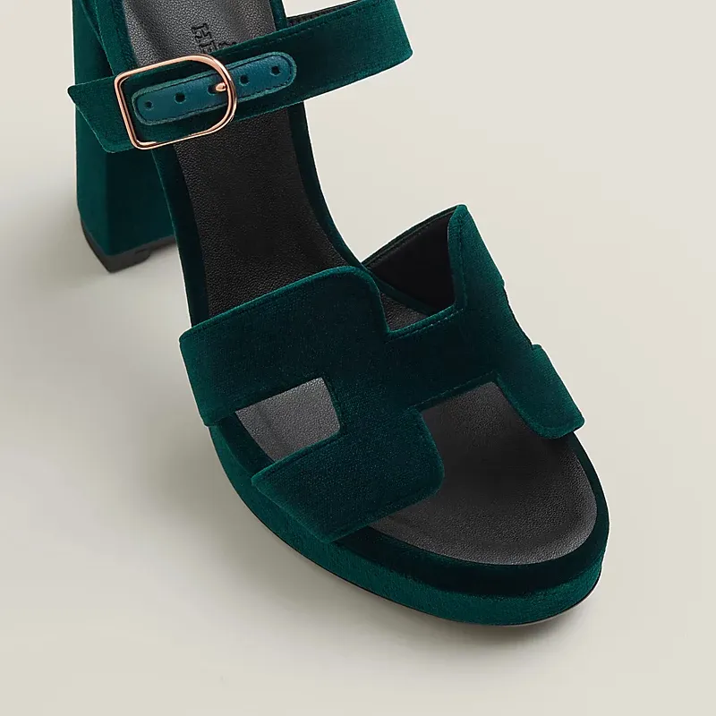 HERMES Jazz Green High Heels Sandal
