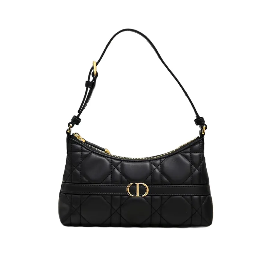 Dior Miss Caro Cigale Mini Bag In Black Macrocannage Lambskin Gold Hardware