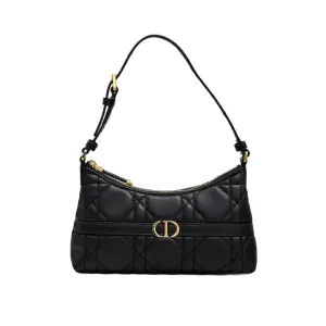 Dior Miss Caro Cigale Mini Bag In Black Macrocannage Lambskin Gold Hardware