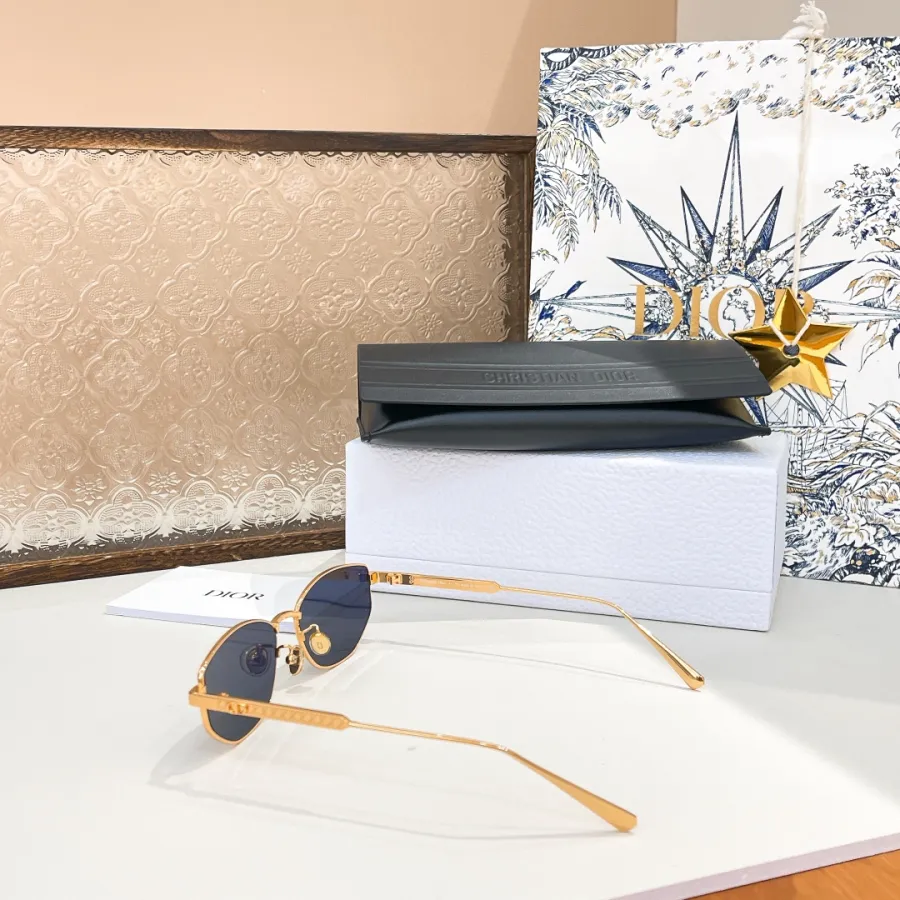 DIOR oval frame glasses gold blue/gold purple/rose gold red/silver tawny color Size 57口14-140