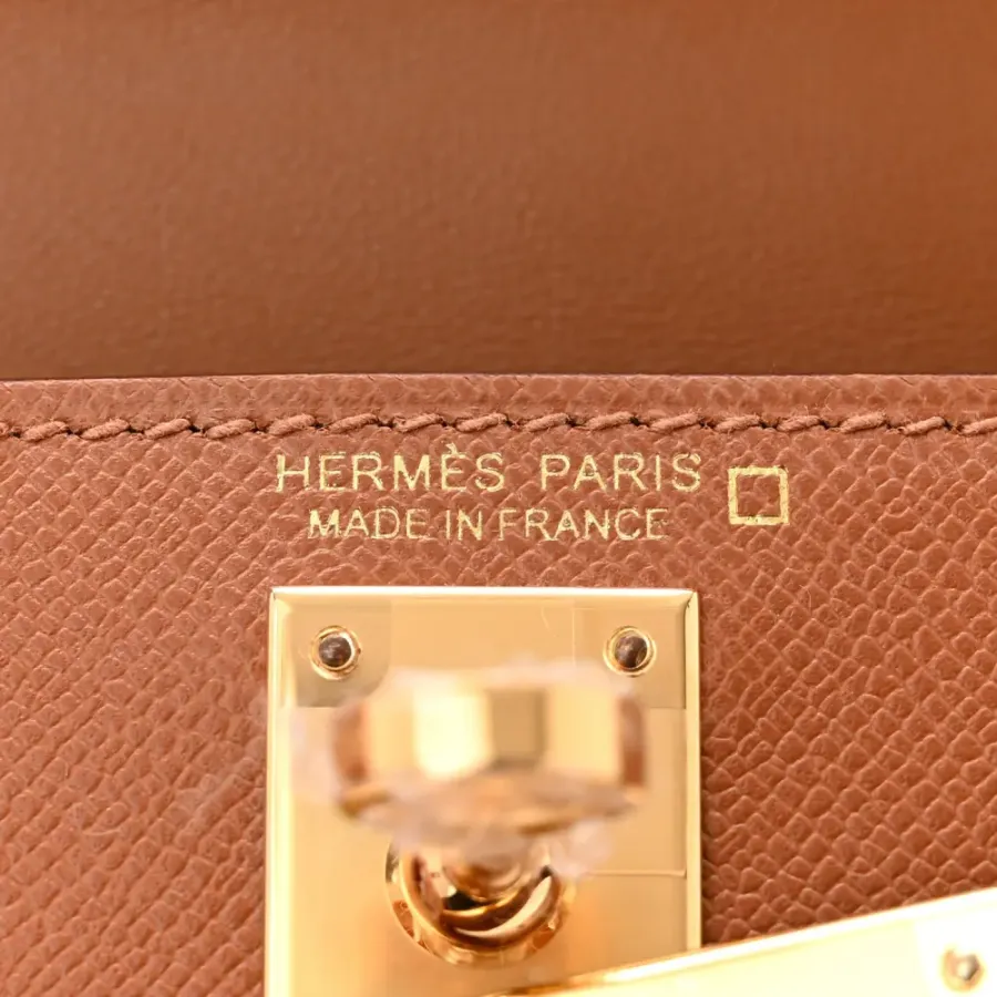 Hermès Mini Kelly Sellier Touch 20 Brown Madame Calfskin & Matte Alligator Leather Gold Hardware
