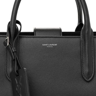 Saint Laurent Large Jane Tote Black Calfskin Leather
