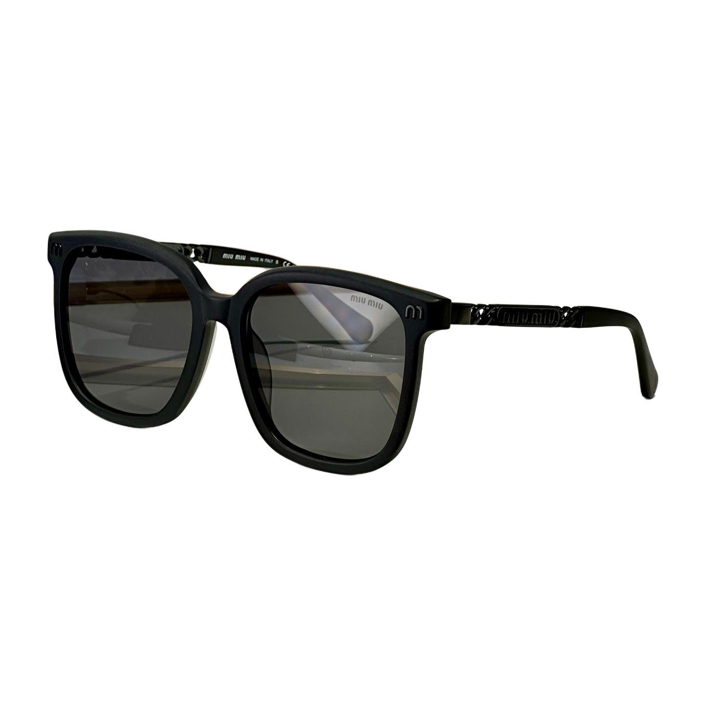 Óculos de armação quadrada Miu Miu preto/preto dourado/preto prateado/rosa/marfim/cor de leopardo Tamanho 65-15-145