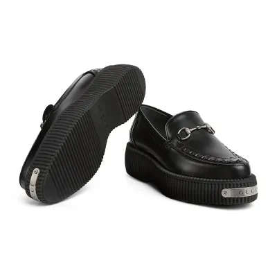 Gucci black thick bottom loafers