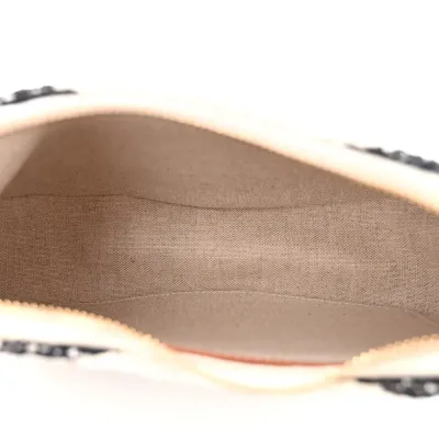 Celine Medium Ava Shoulder Bag White/Black Textile Gold Hardware