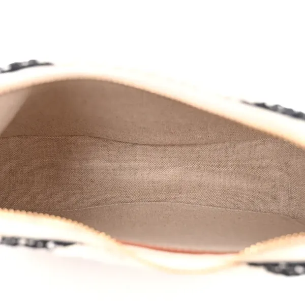 Celine Medium Ava Shoulder Bag White/Black Textile Gold Hardware - Image 7