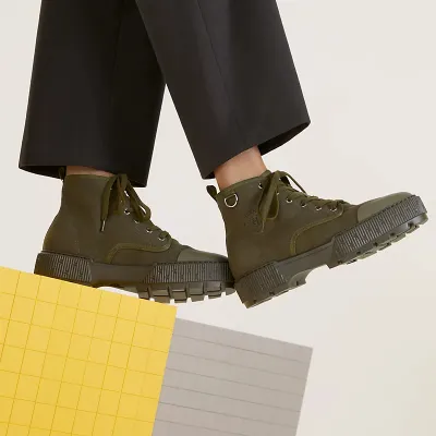 HERMES Itineraire Green ankle boots