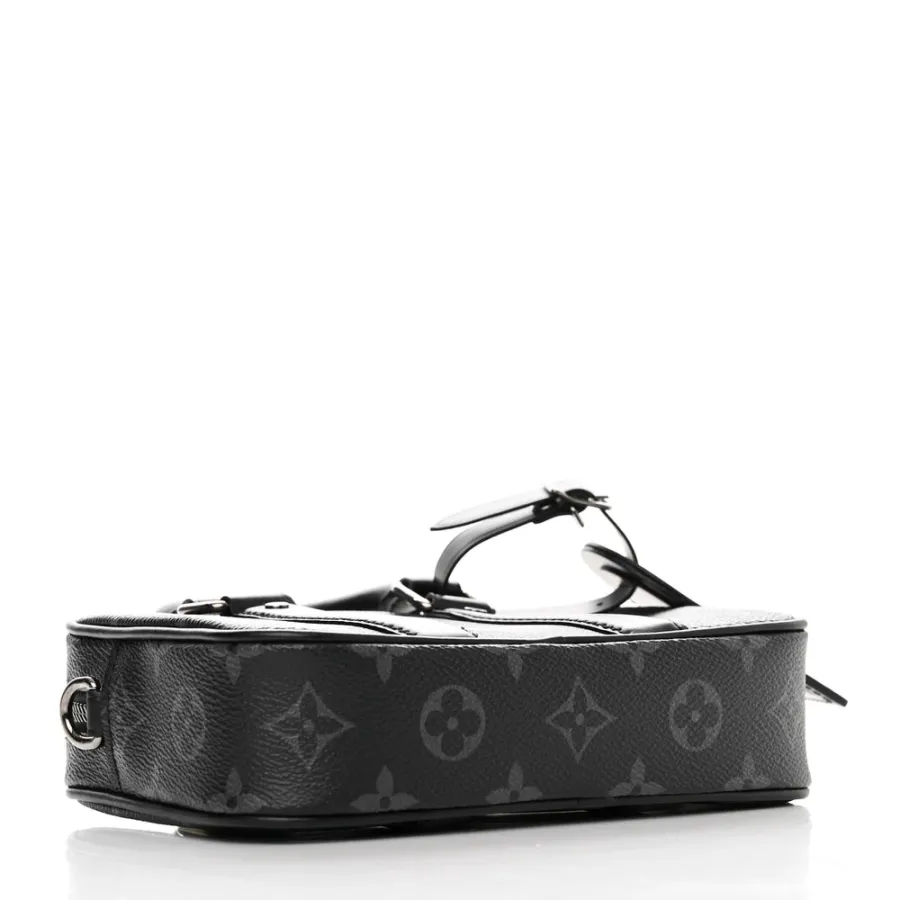 Louis Vuitton Nano Porte Documents Voyage BB Black Monogram Eclipse Canvas Silver Hardware