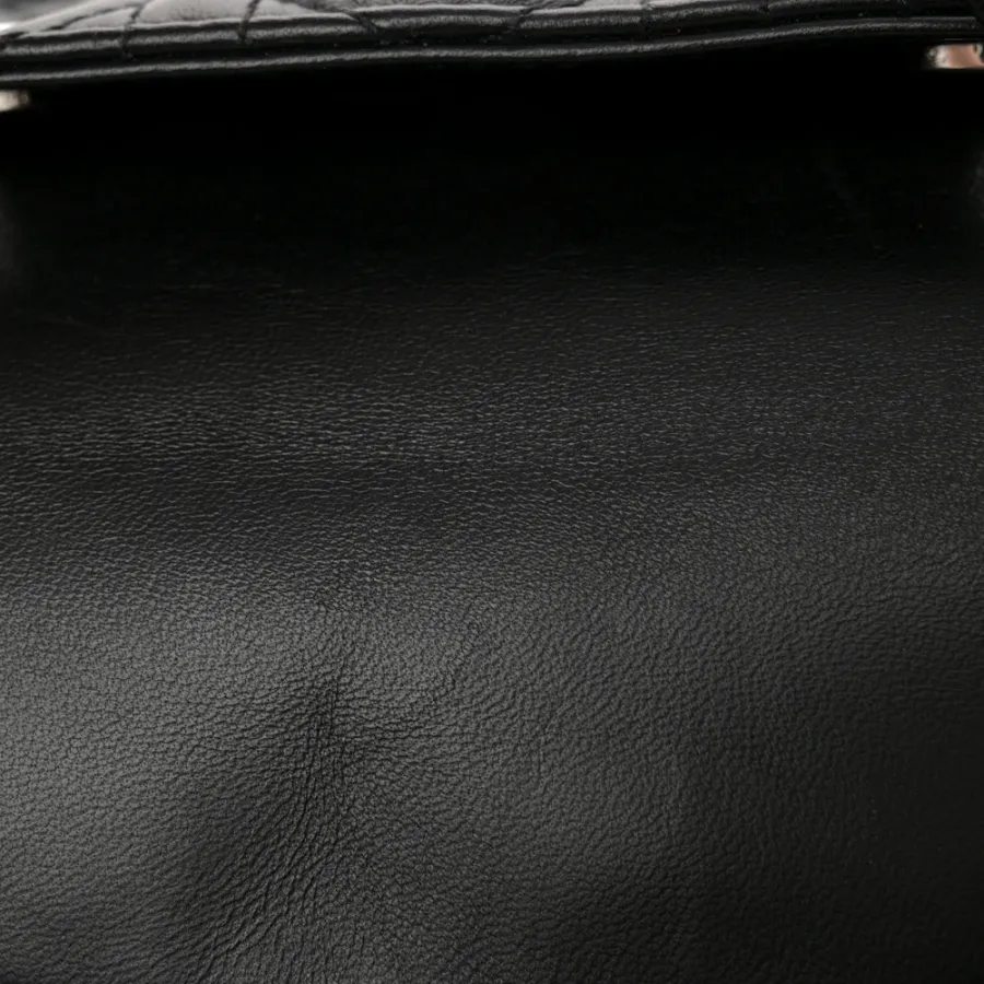 Dior Mini Lady Dior Black Cannage Lambskin Leather Light Gold Hardware