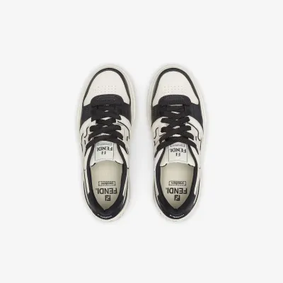 FENDI Black leather platform shoes with low top