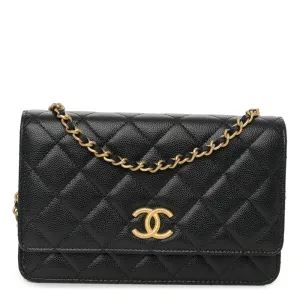 Shop Chanel WOC - Black Quilted Caviar Leather