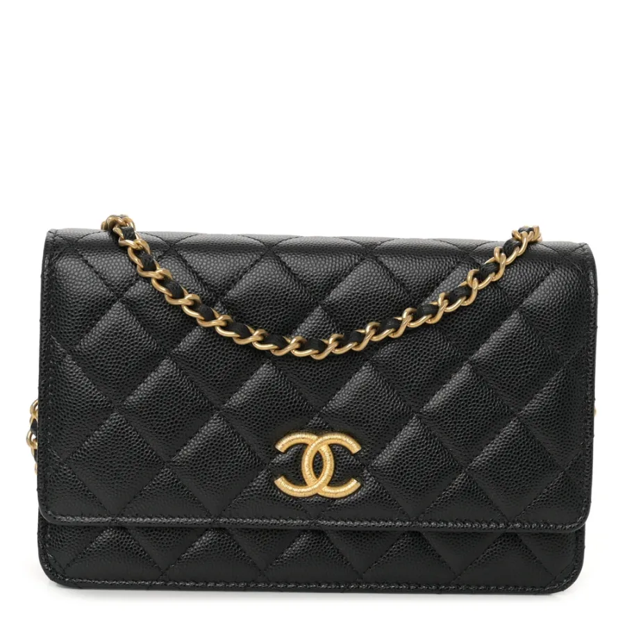 Shop Chanel WOC - Black Quilted Caviar Leather