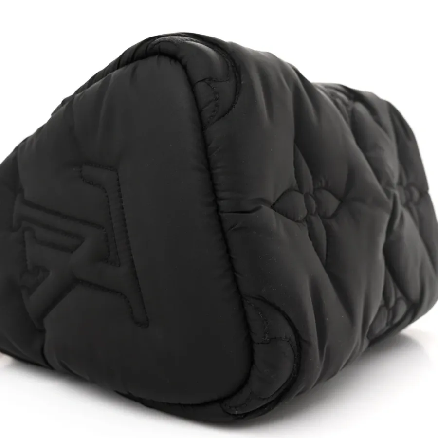 Louis Vuitton Mini Pillow Speedy Bandouliere 25 Black Econyl & Monogram Canvas Gold Hardware