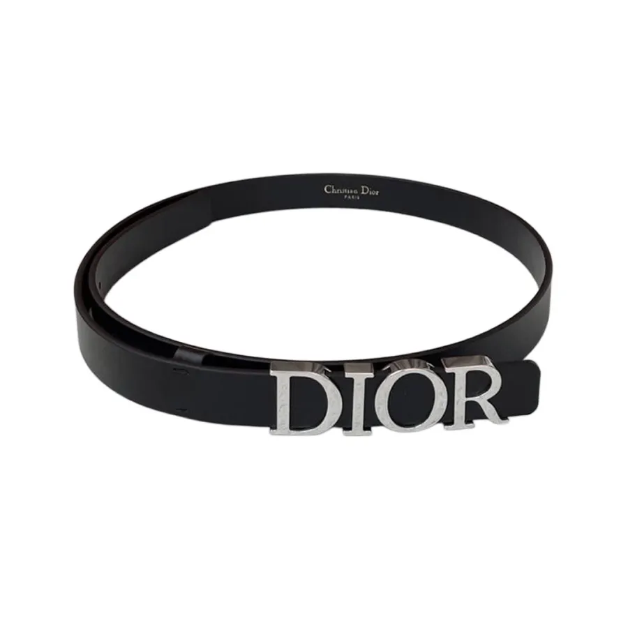 Dior Women' s DIOR Buckle D-Dream Belt In Black/White Calfskin With Gold/Silver Hardware 20mm