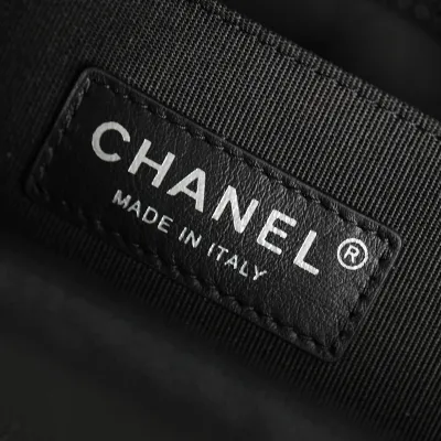 Chanel Lleboy Black Quilted Shiny Calfskin Leather / Quilted Caviar Leather Shoulder Bags Crossbody Bags