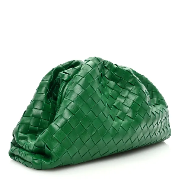 Bottega Veneta Intrecciato The Pouch Oversized Clutch Racing Green Nappa Leather - Image 3