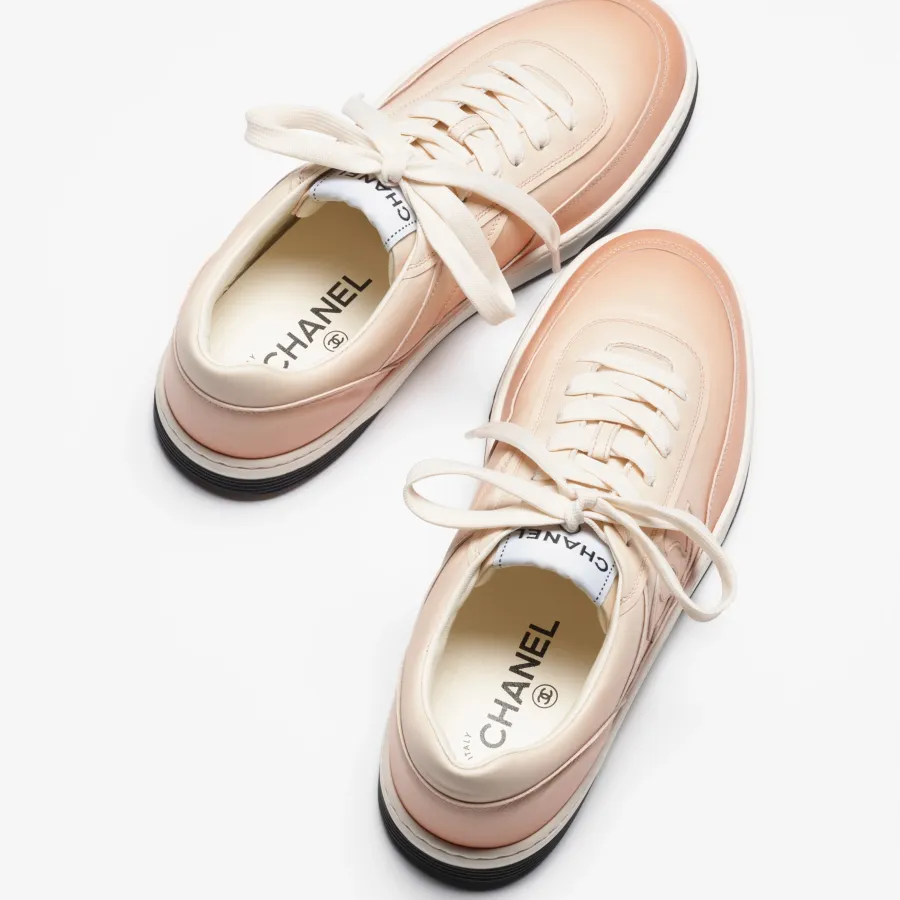 Calfskin with light orange print Chanel Sneakers