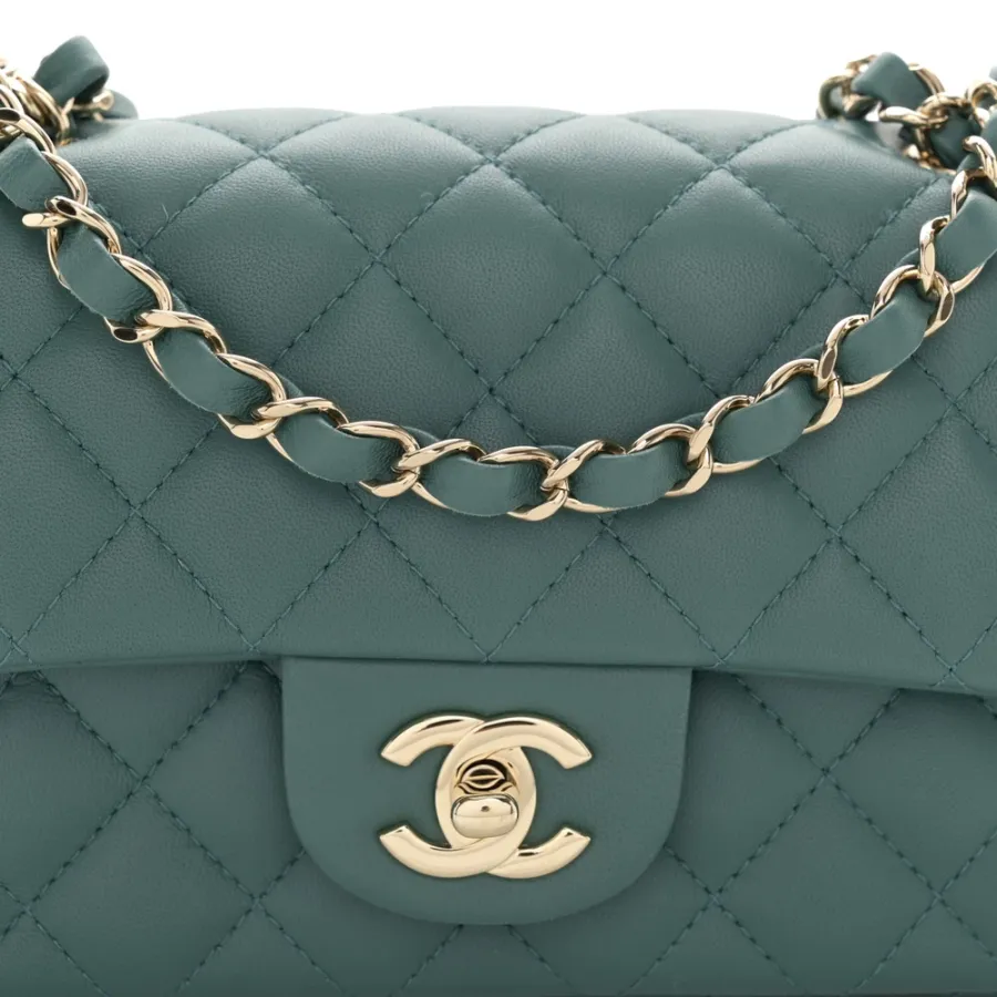 Designer Handbags | Green Quilted Mini Flap