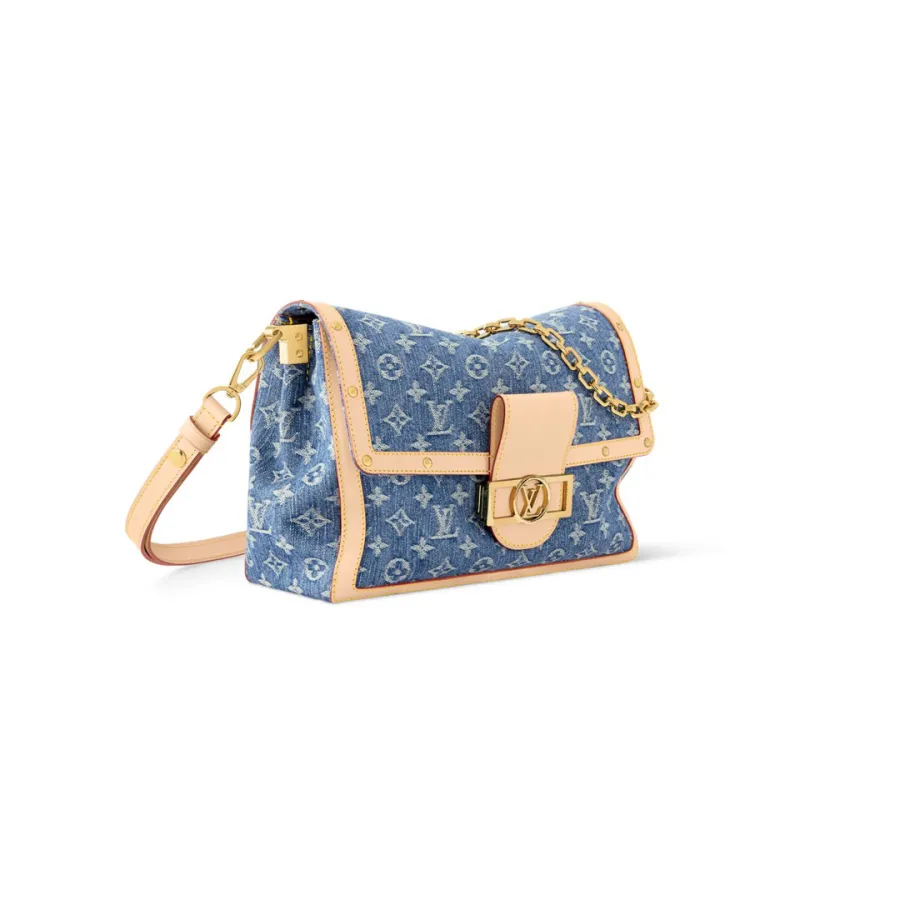 Louis Vuitton Dauphine Soft GM Denim Blue Gold Hardware