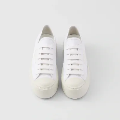 PRADA White lace-up sneakers