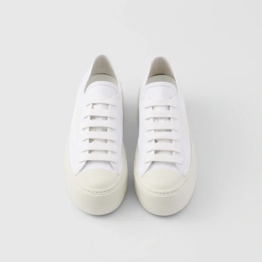 PRADA White lace-up sneakers